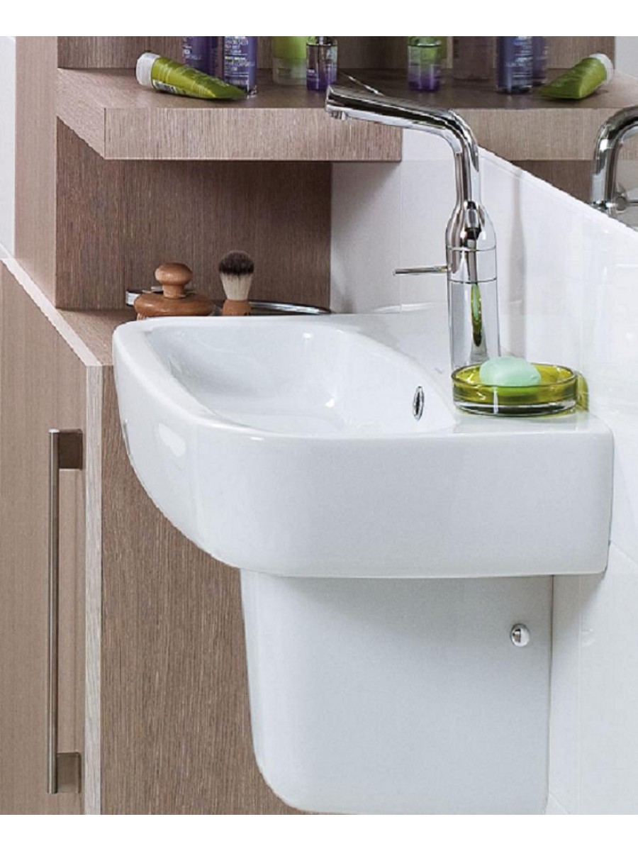 Farli Basin 60cm & Semi Pedestal Wash Basin with Semi Pedestal Wash