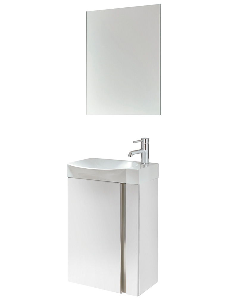 Bern 45 cm Gloss White Wall Hung Vanity Pack with Mirror