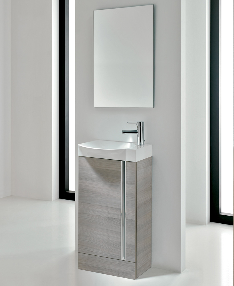 Bern 45 cm Sandy Grey Vanity Floor Standing Pack with Mirror