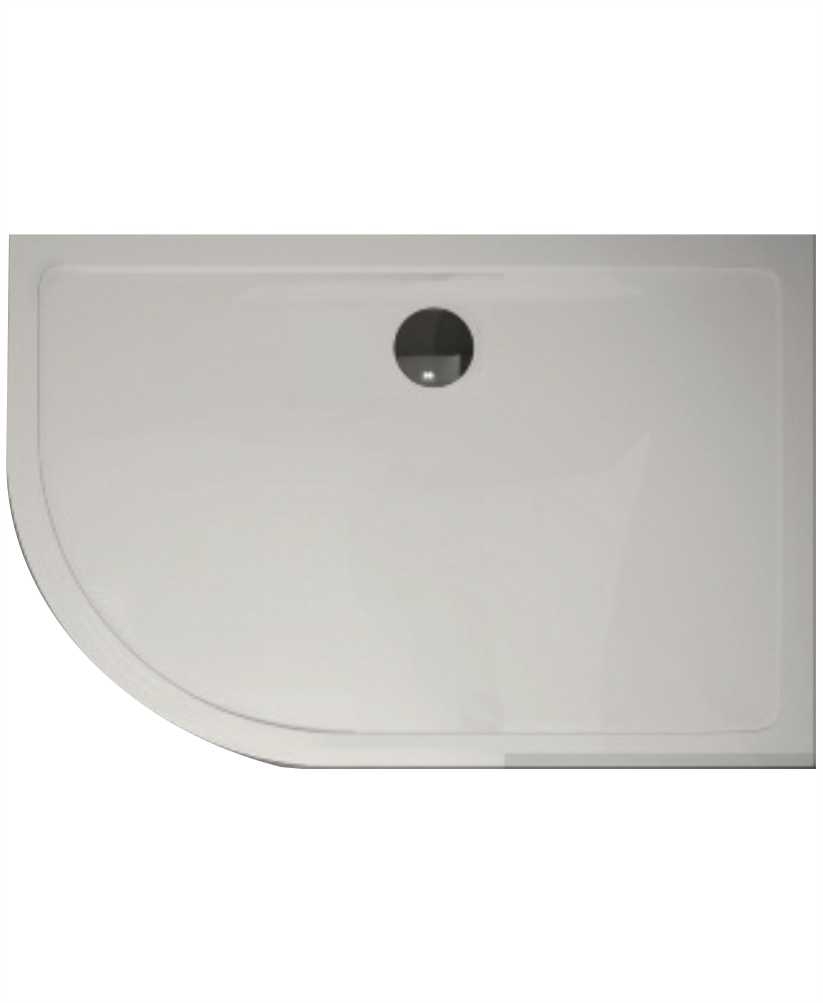 The Plane 25 mm 1200X900 Offset Quadrant LH Slimline Shower Tray And Free 90 mm Waste