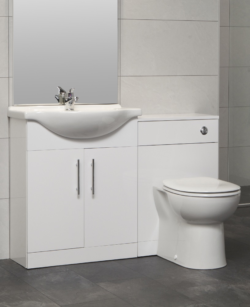 Blanco 65cm WC Combination Unit - with Twyford BTW Toilet & Seat