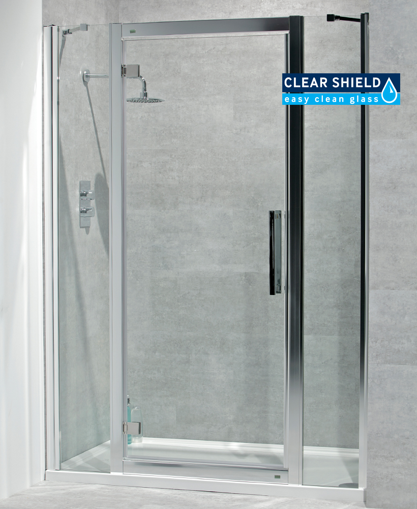 Avante 8mm 1600mm Hinged Shower Door and Double Infill Panel - Adjustment 1540-1600mm