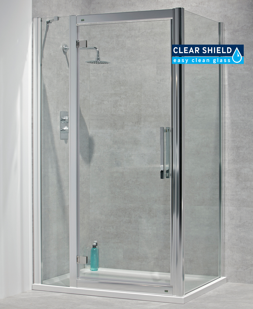 Avante 8mm 1100mm Hinged Shower Door and Single Infill Panel - Adjustment 1040-1100mm