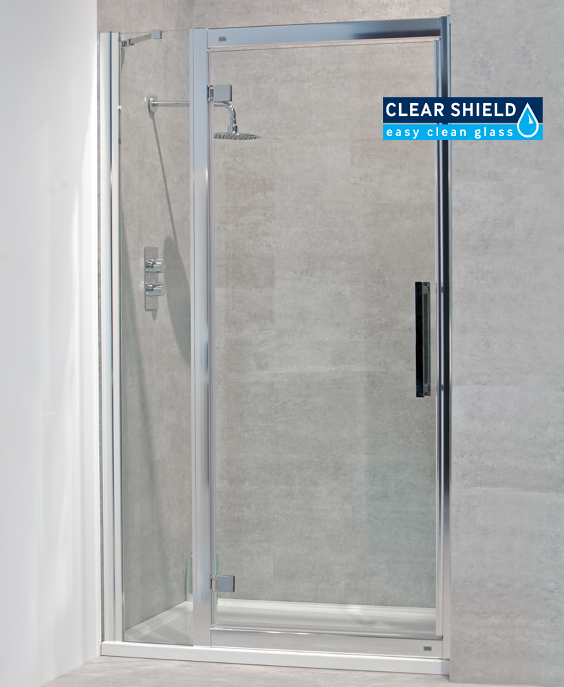 Avante 8mm 1300mm Hinged Shower Door and Single Infill Panel - Adjustment 1240-1300mm
