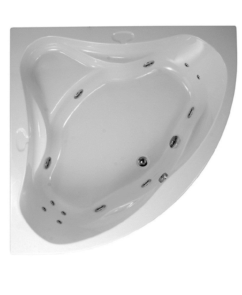 Sutton 1400x1400 Corner 12 Jet Whirlpool Bath with Panel