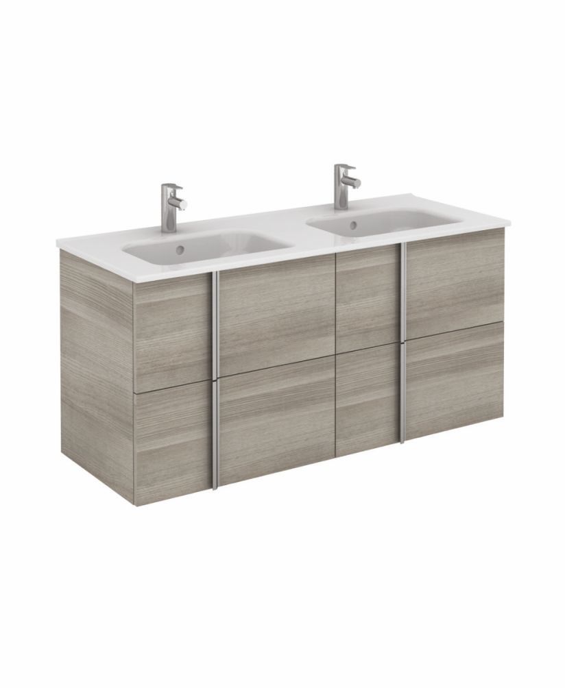 Athena 120cm Sandy Grey Double Vanity Unit with SLIM Basin - Drawers