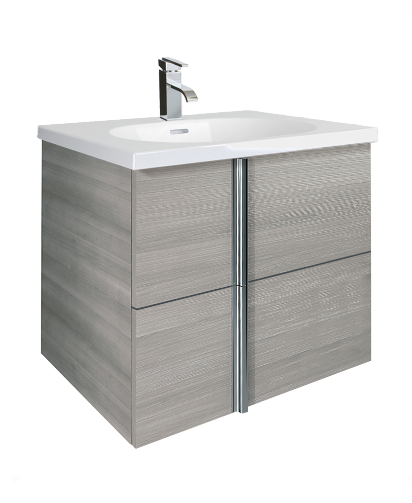 Athena Sandy Grey 2 Drawer 60cm Wall Hung Vanity Unit & Aida Basin