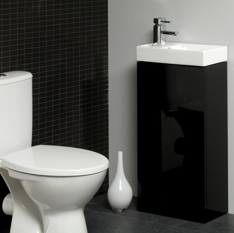 Space Cloakroom Suite with Toilet and Slimline Unit and Basin