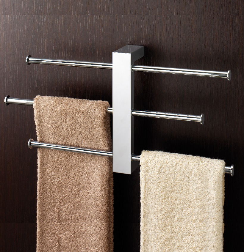 Bergen Wall Mounted Rack With 3 Sliding Towel Rails