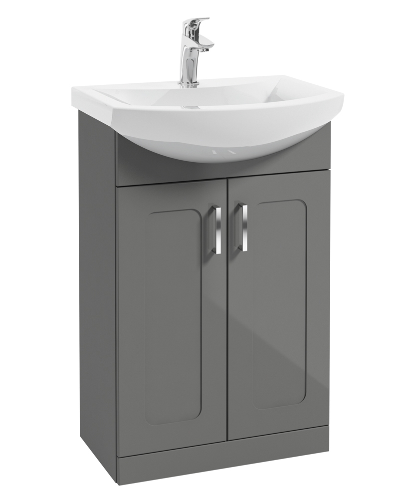 Barna 55cm Steel Grey Vanity Unit & Basin