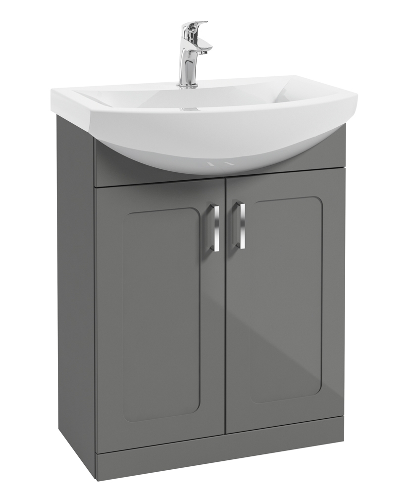 Barna 65cm Steel Grey Vanity Unit & Basin