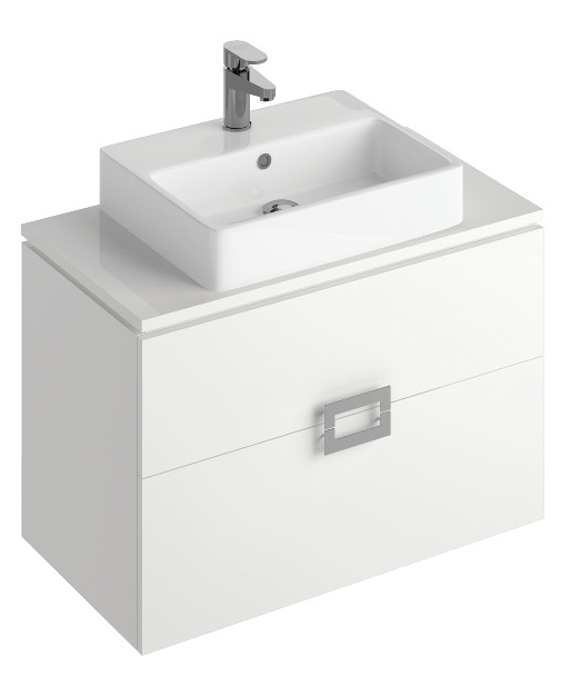 Ava White 80 cm Wall Hung Vanity Unit and BROOK Countertop Basin **A further 10% off with code BF10 at checkout