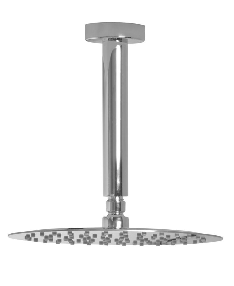 Caria Round 200 Shower Head & 200 Ceiling Shower Arm - Ultra Thin