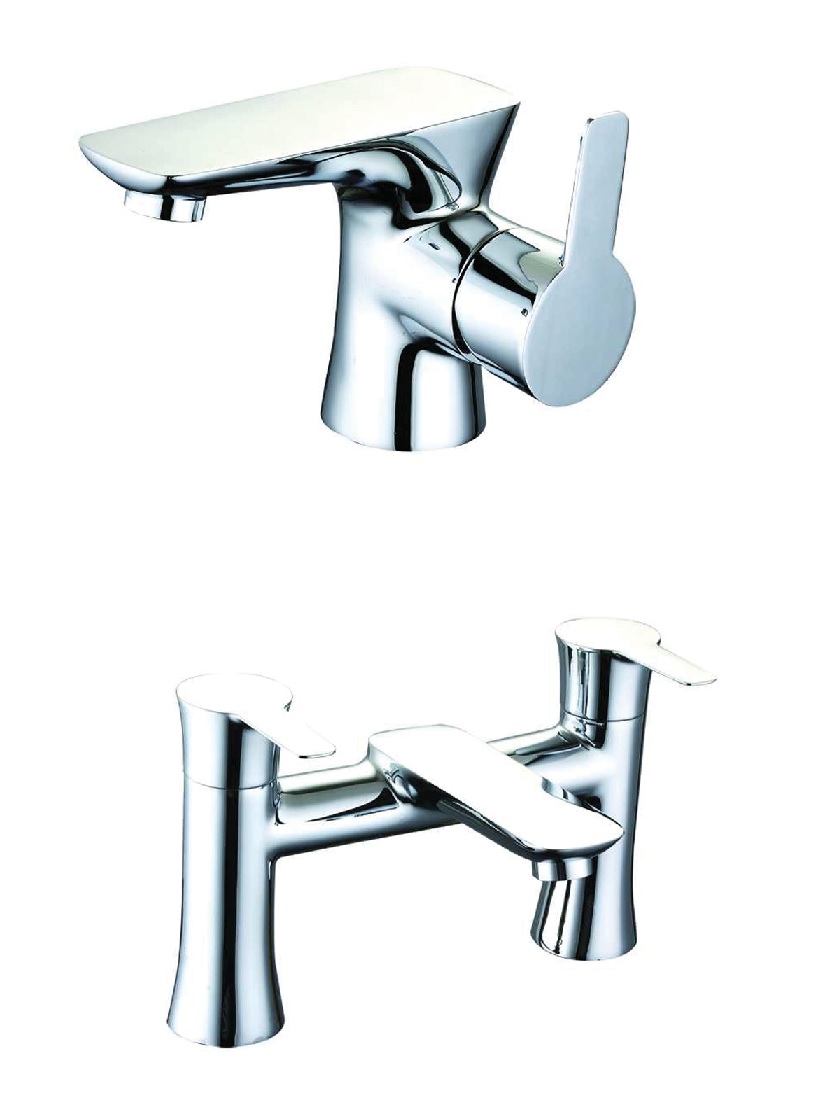Cheshire Basin Mixer and Bath Filler Set with FREE Click Clack Waste