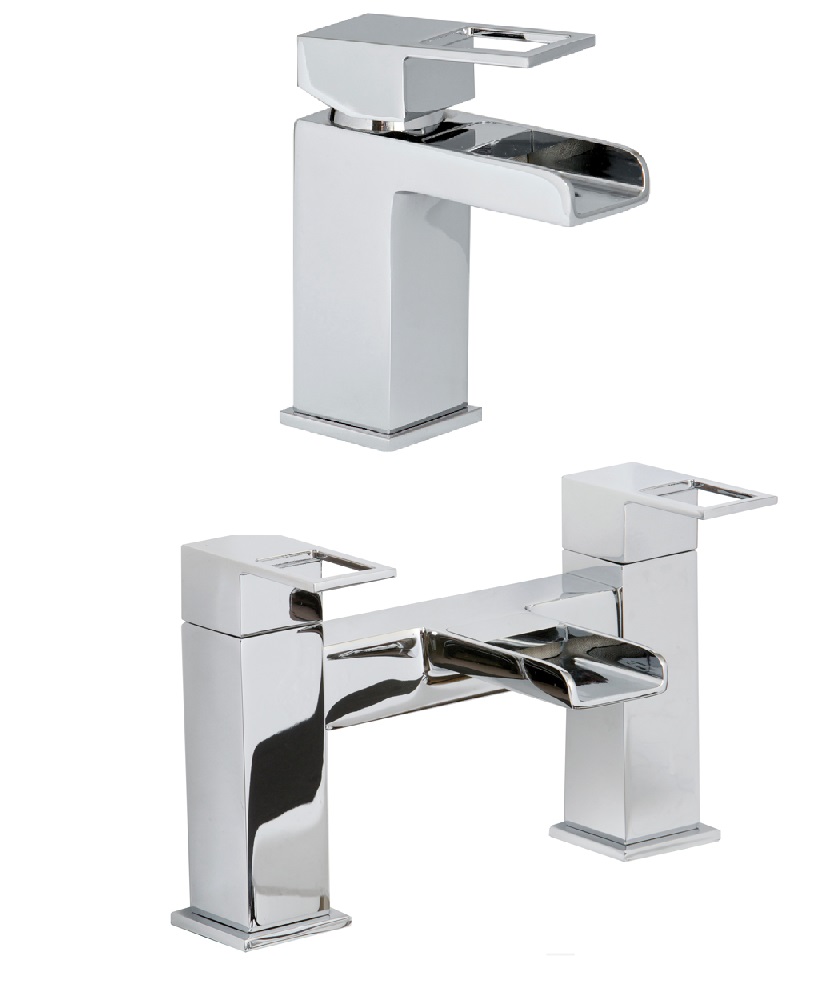 Della Basin Mixer and Bath Mixer Set with FREE Click Clack Basin Waste