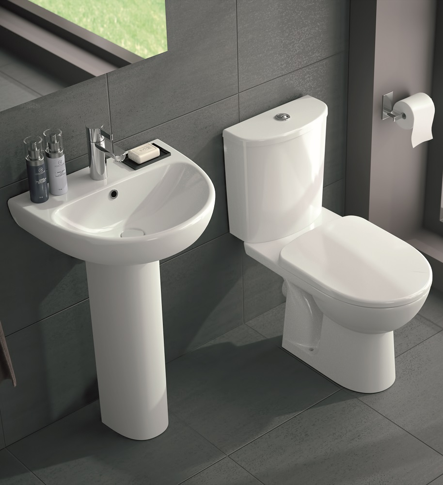Twyford E100 Round Toilet and Wash Basin Set