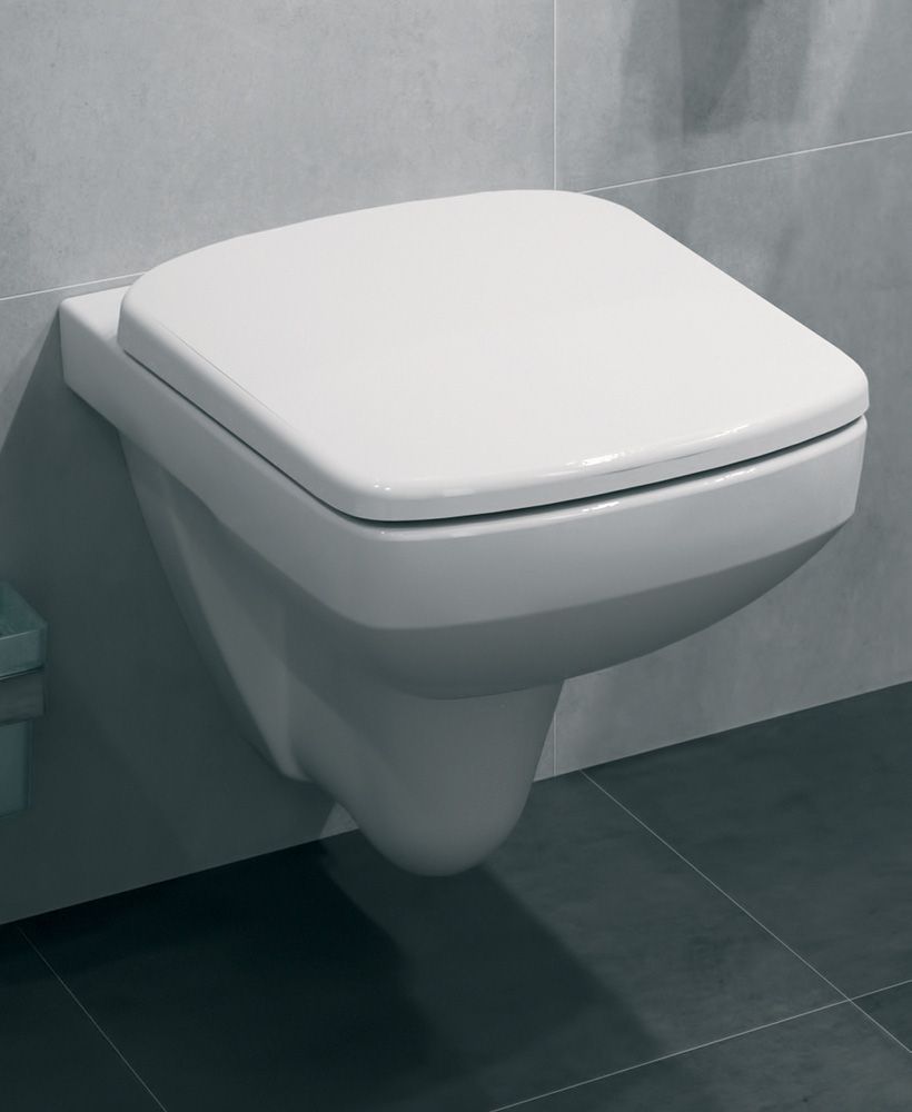 Twyford E100 Square Wall Hung Toilet & Standard Seat