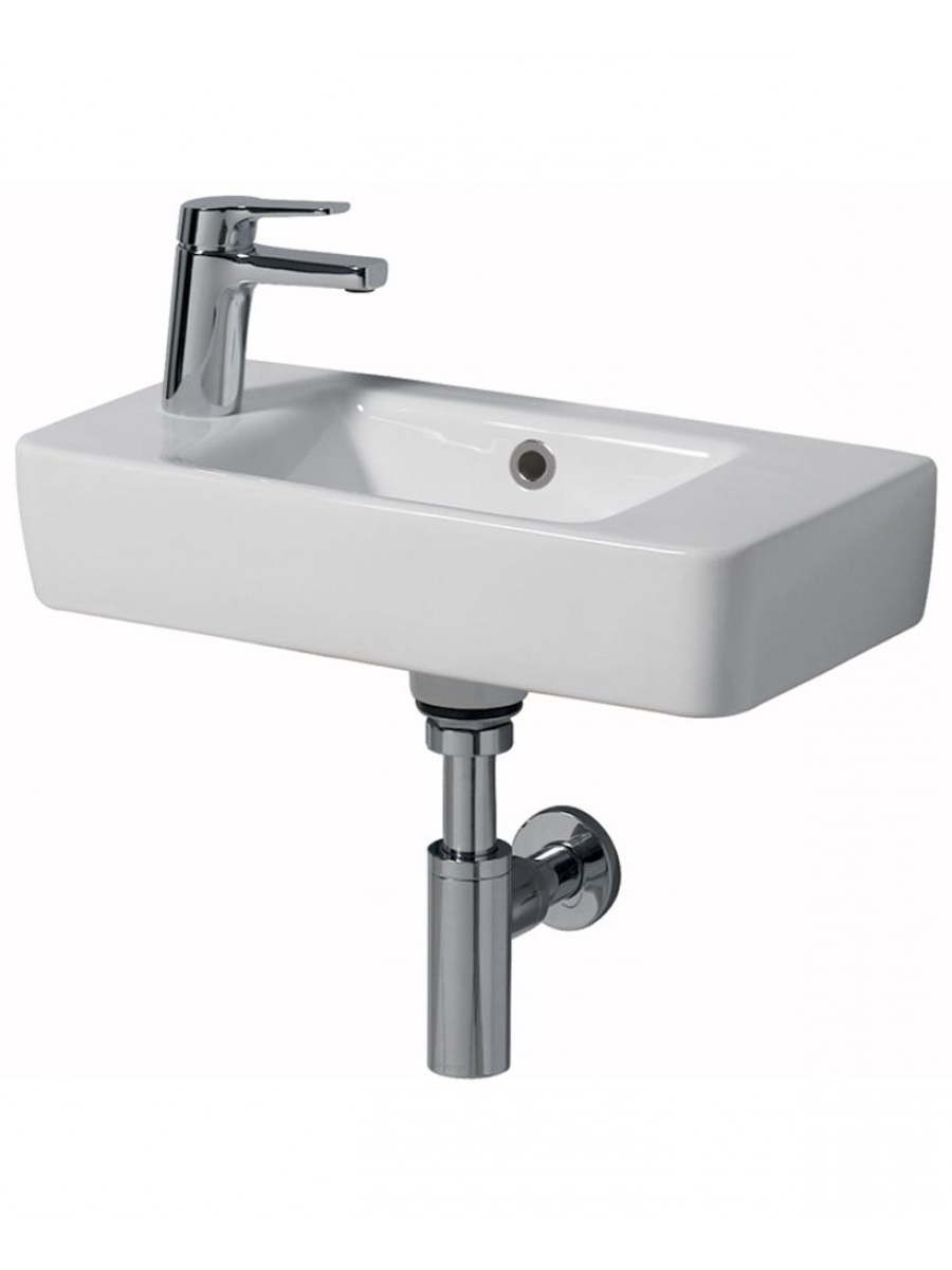 Twyford E200 500 Handrinse Basin - Left Hand Tap, Right Hand Bowl