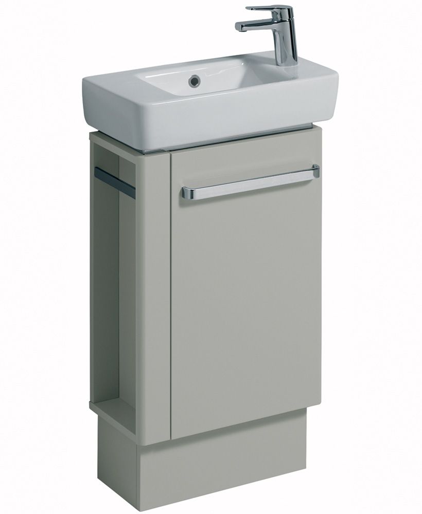 Twyford E200 500 Grey Vanity Unit Floor Standing RH Tap with Left Towel Rail