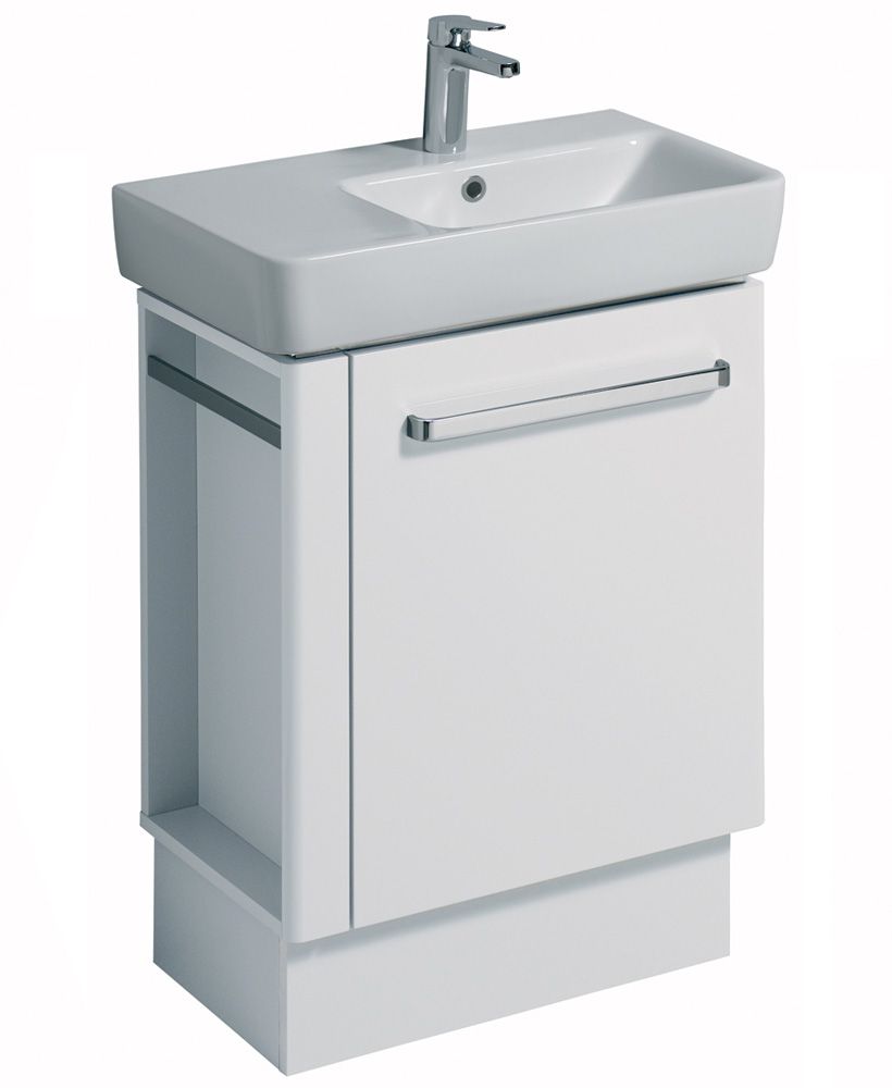 Twyford E200 650 White Vanity Unit Floor Standing with LH Towel Rail