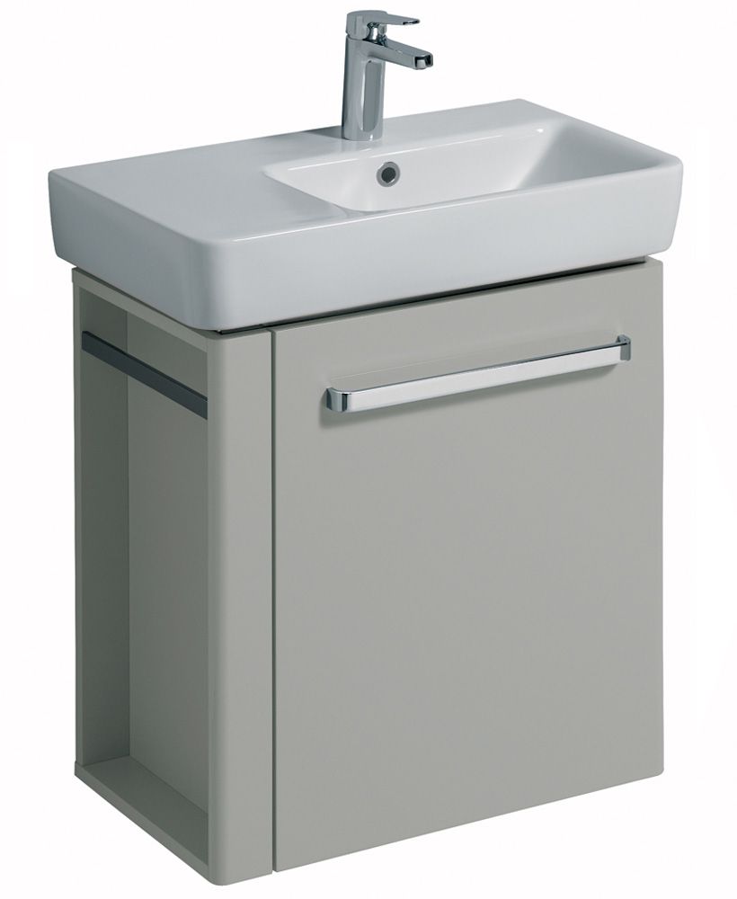 Twyford E200 650 Grey Vanity Unit Wall Hung with LH Towel Rail