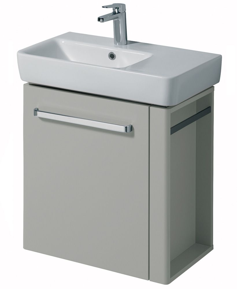 Twyford E200 650 Grey Vanity Unit Wall Hung with RH Towel Rail
