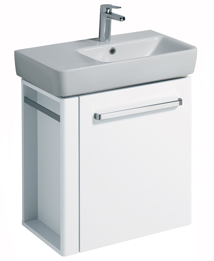 Twyford E200 650 White Vanity Unit Wall Hung with LH Towel Rail