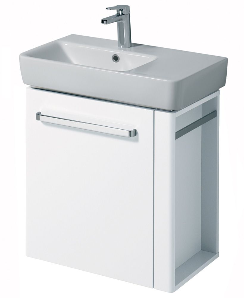 Twyford E200 650 White Vanity Unit Wall Hung with RH Towel Rail