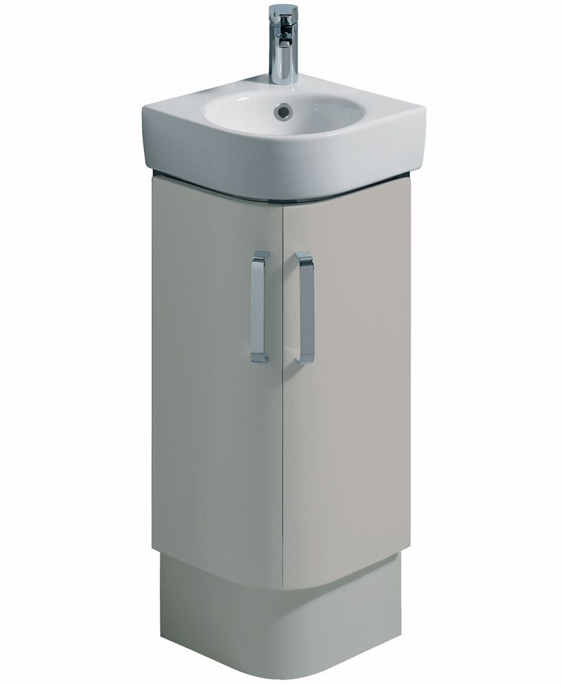 Twyford E200 320 Grey Corner Vanity Unit Floor Standing