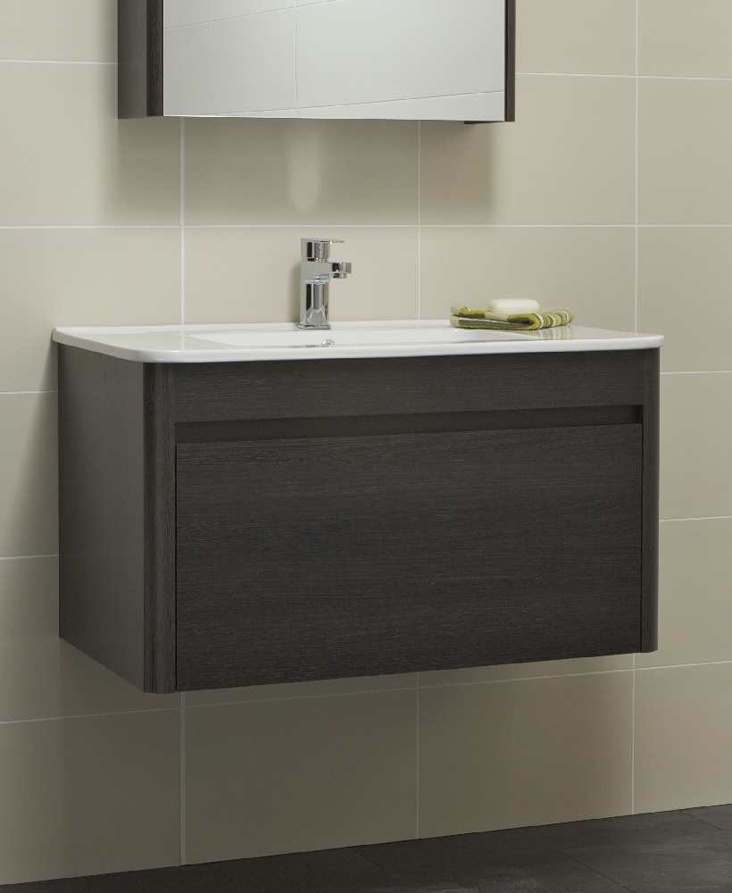 Elora 80cm Dark Wood Vanity Unit and Basin