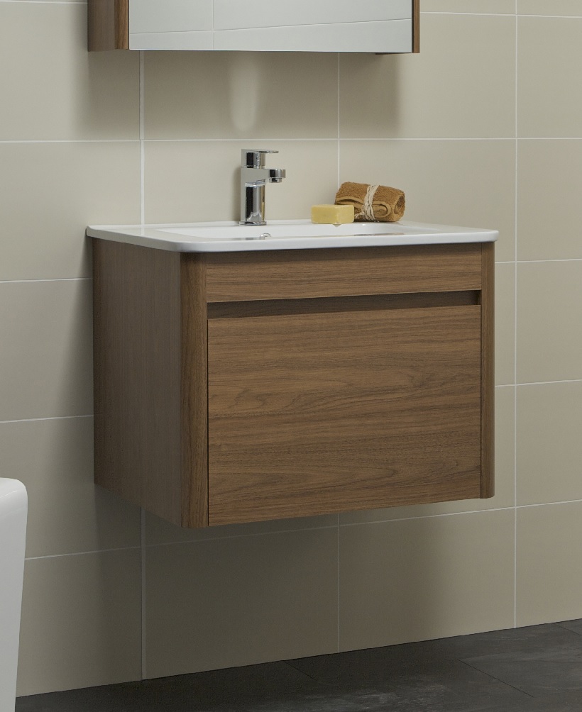 Elora 60cm Walnut Vanity Unit and Basin