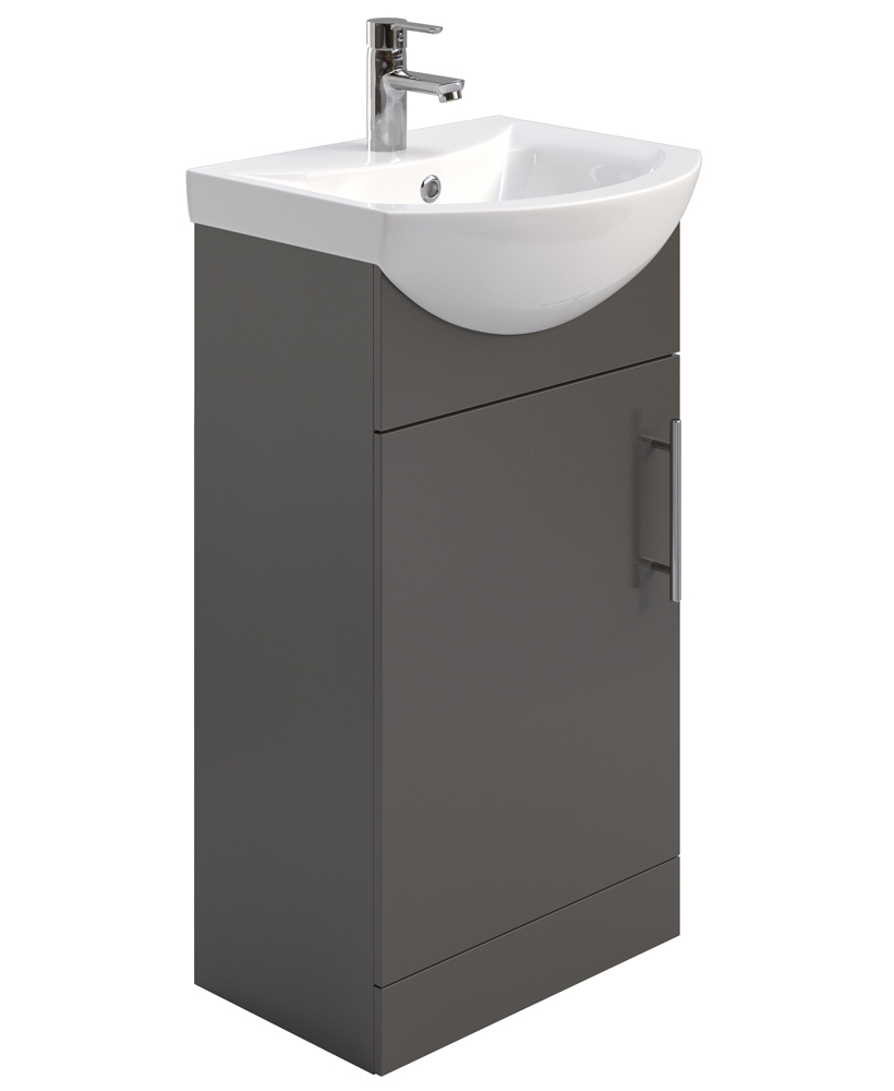 Blanco Gloss Grey 45cm Vanity Unit & Basin