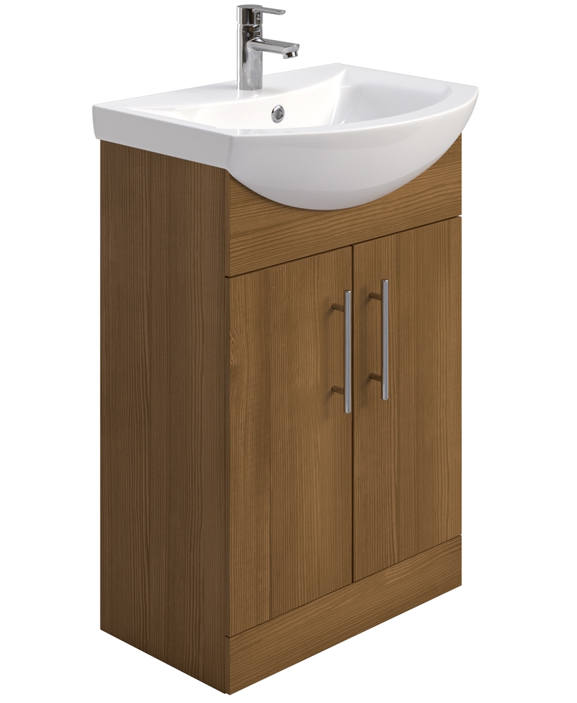 Blanco Walnut 55cm Vanity Unit, Basin