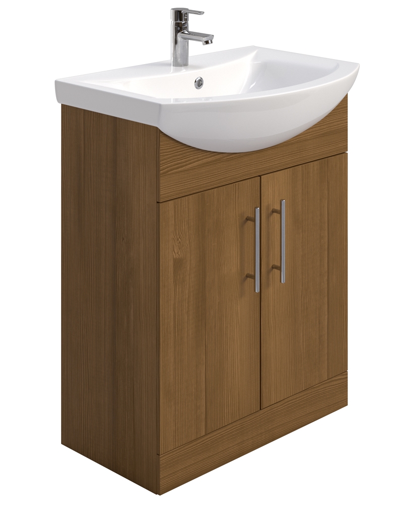 Blanco Walnut 65cm Vanity Unit, Basin