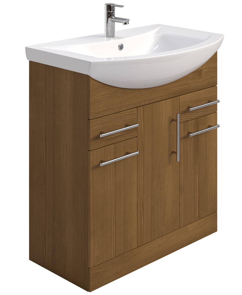 Blanco Walnut 75cm Vanity Unit, Basin