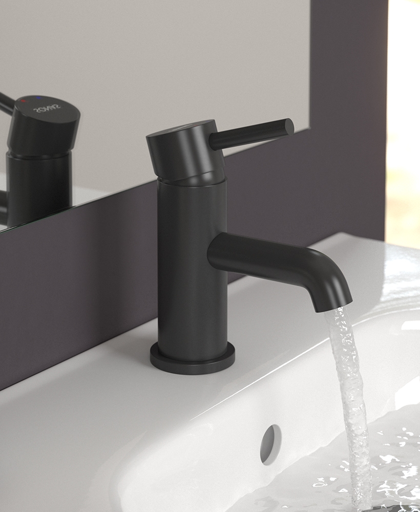 Harper Black Cloakroom Basin Mixer with FREE Click Clack Basin Waste