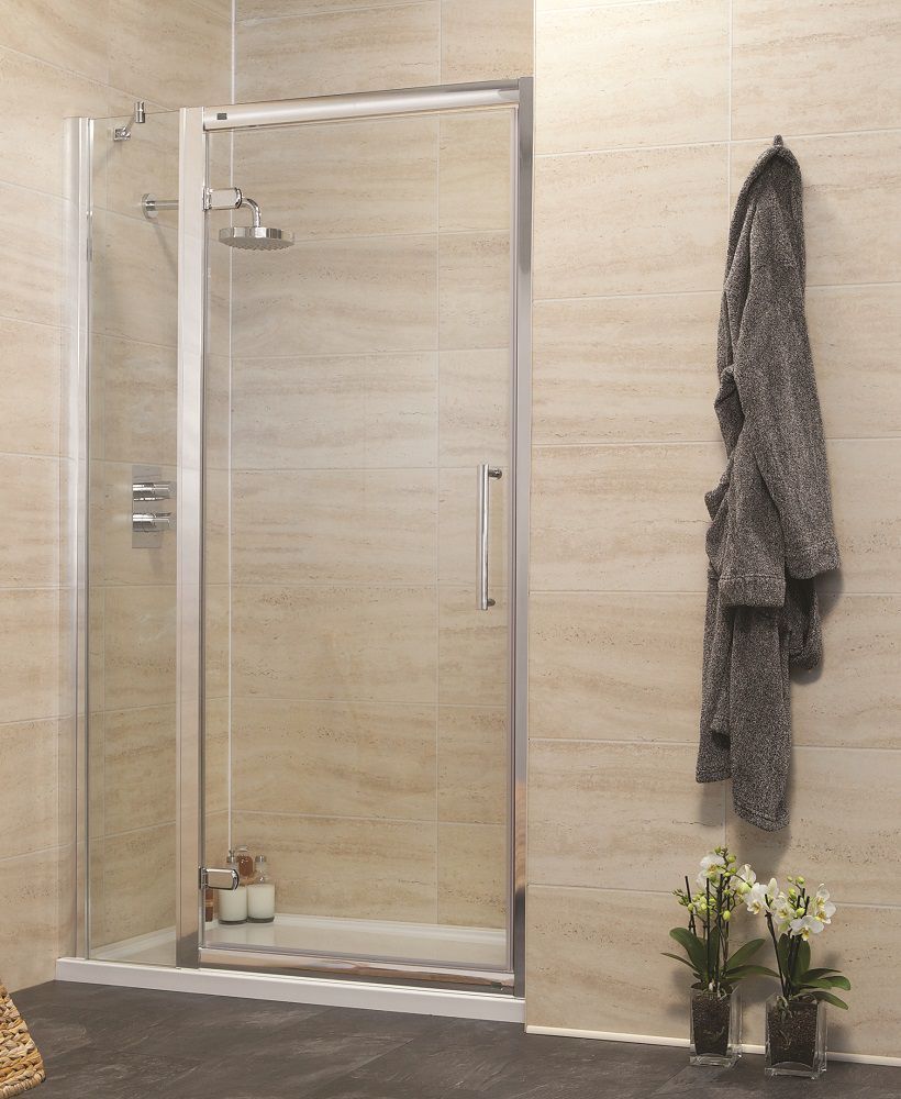 Rival 8mm 1000 Hinge Shower Door with Single Infill Panel - Adjustment 940 - 1000 mm