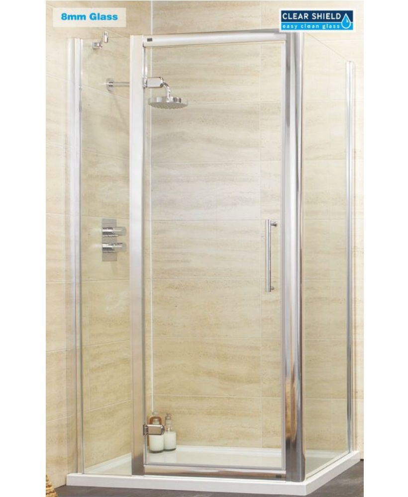 Rival 8mm 1000 Hinge Shower Door with Single Infill Panel & 700 mm Side Panel