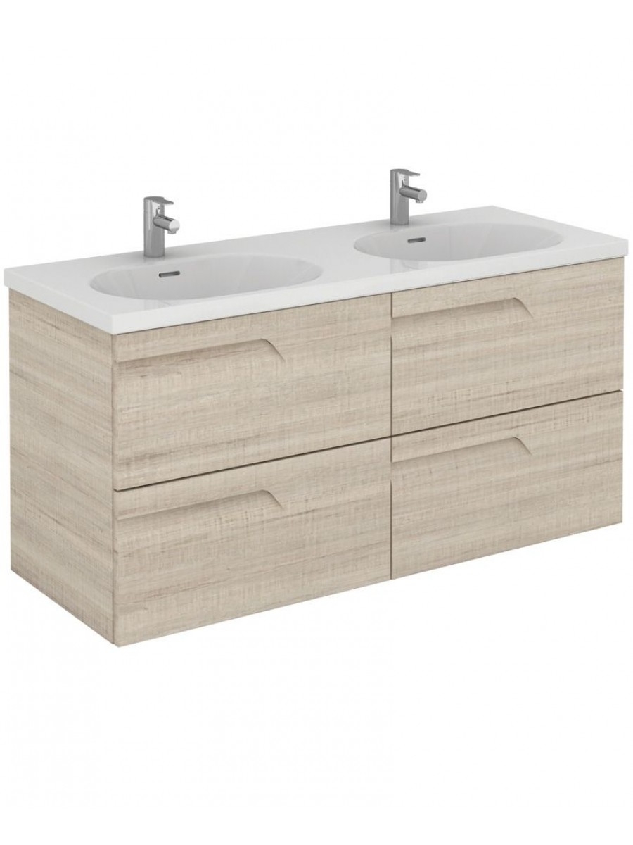 Pravia Maple 120 cm Wall Hung Double Vanity Unit and AIDA Basins - ** 60% Off