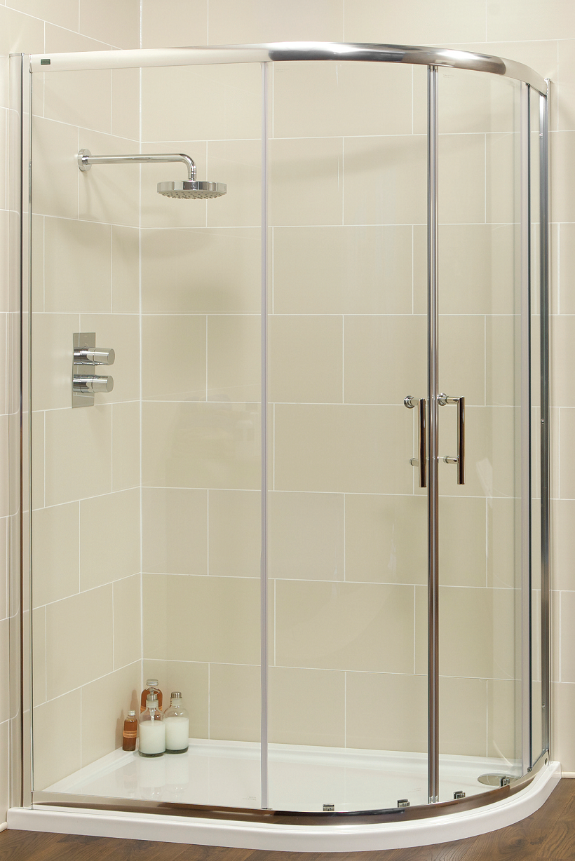 Kyra Range 1200x800 Offset Quadrant Two Door Shower Enclosure - Adjustment 1155 -1180mm + 750 - 780mm