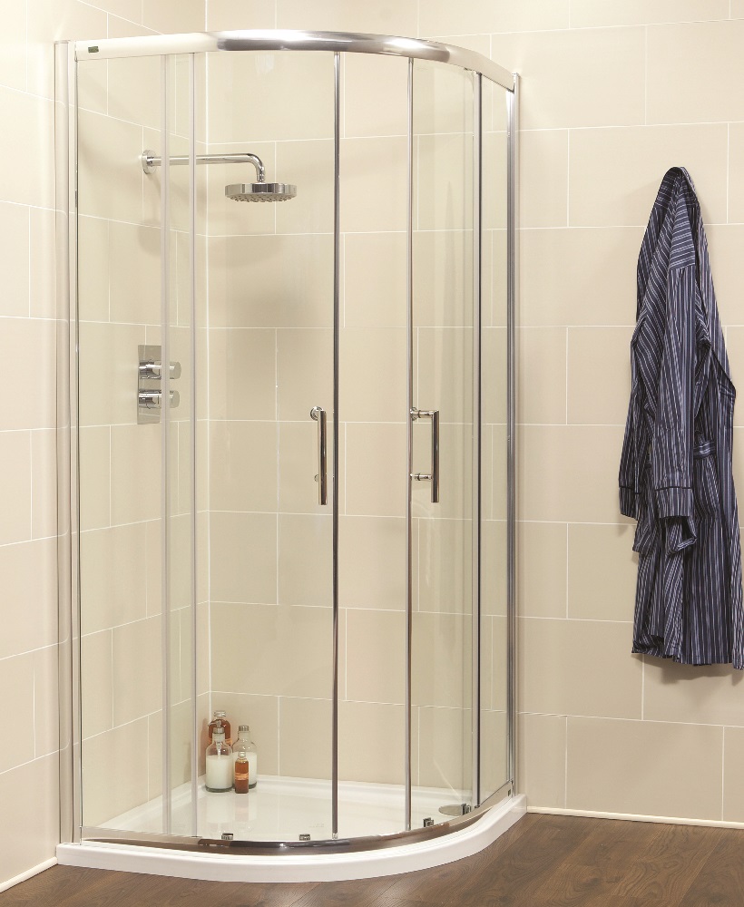 Kyra Range 900 Two Door Quadrant Shower Enclosure - Adjustment 855mm-880mm