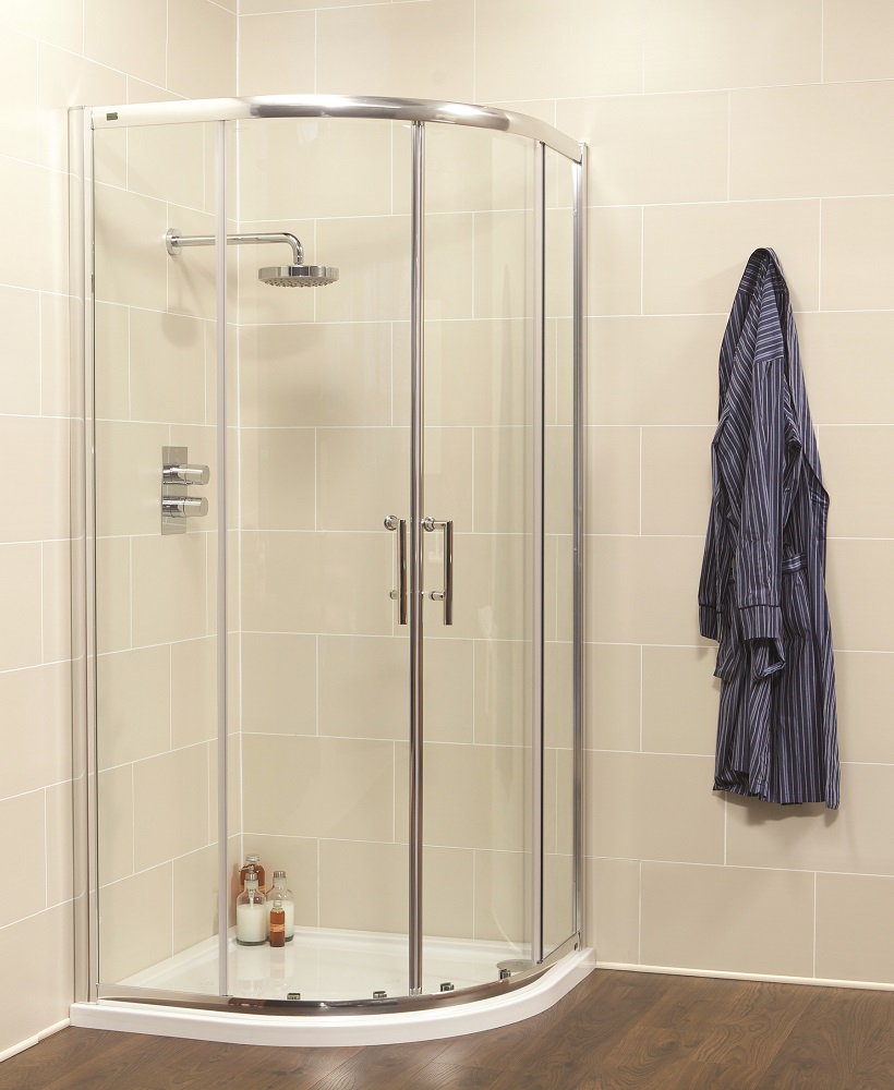 Kyra 900 Quadrant and JT Ultracast Shower Tray With 2 Upstands