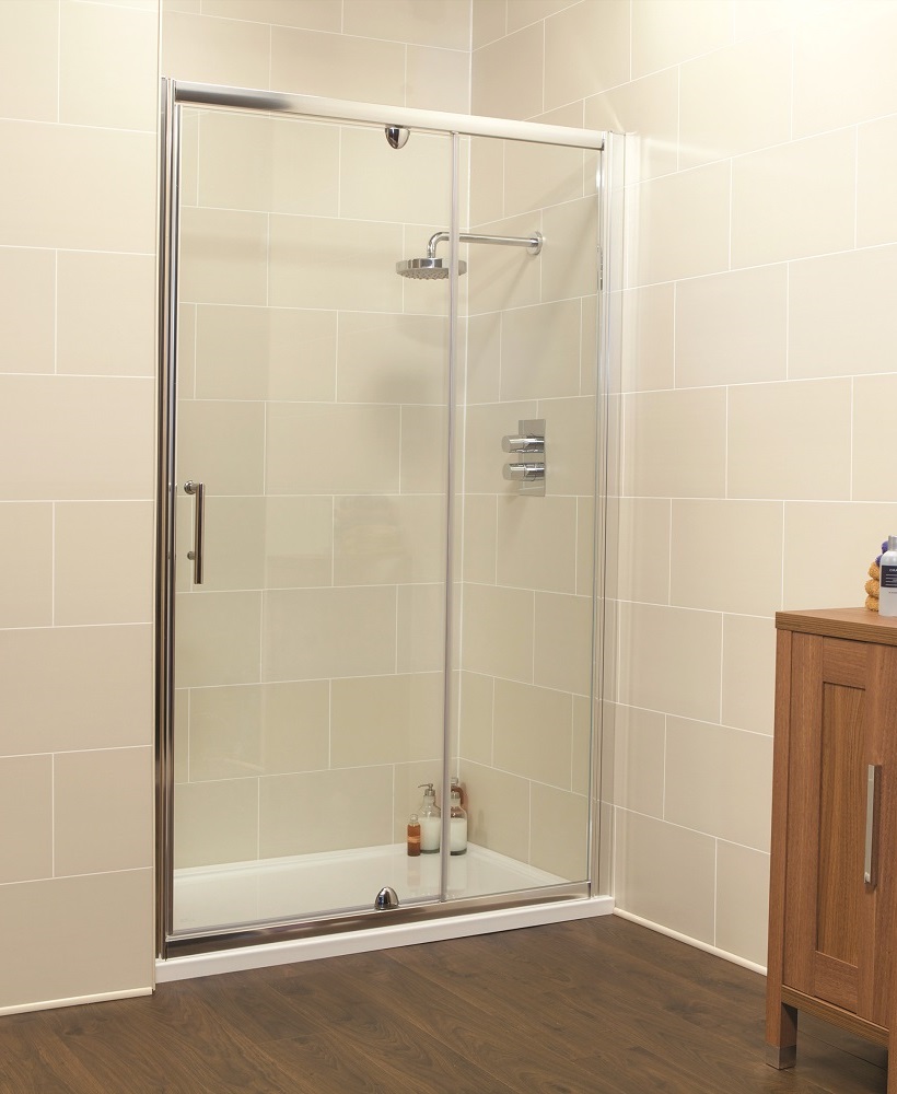 Kyra Range 1200 Pivot Shower Door & Inline Shower Enclosure - Adjustment 1160-1220mm