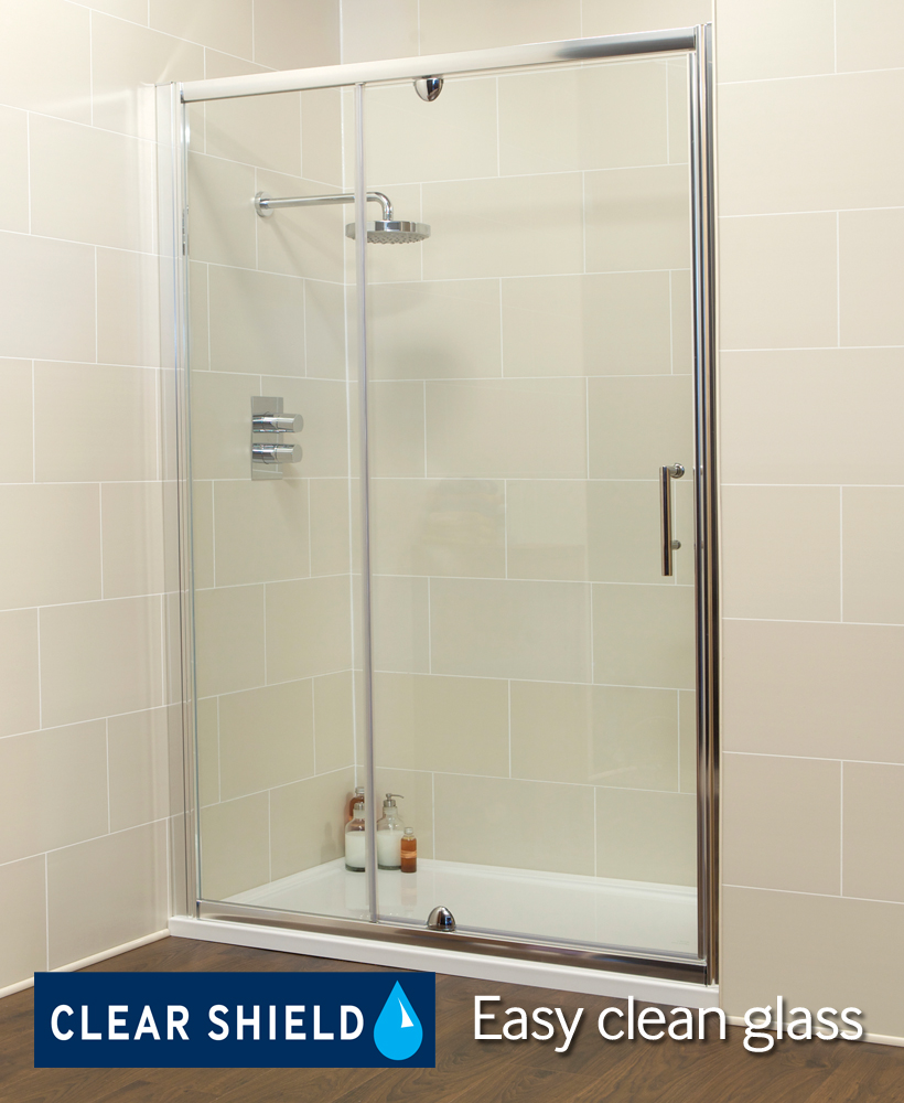 Kyra Range 1100 Pivot Shower Door & Inline Shower Enclosure - Adjustment 1060-1120mm - ** Special Offer