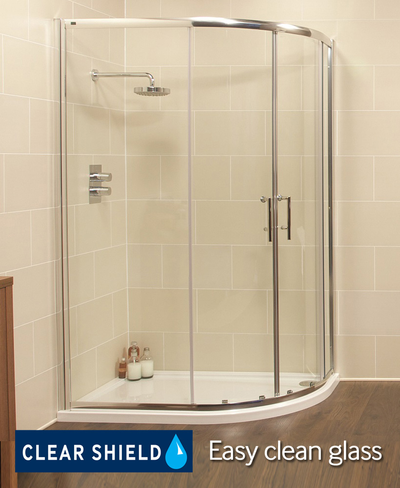 Kyra Range 900x800 Offset Quadrant Two Door Shower Enclosure - Adjustment 855-880mm + 755-780mm