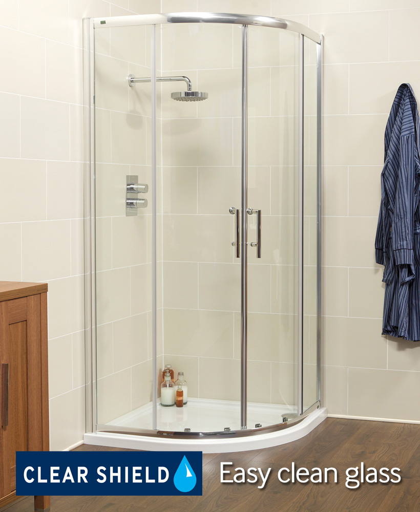 Kyra Range 900 Two Door Quadrant Shower Enclosure - Adjustment 855mm-880mm