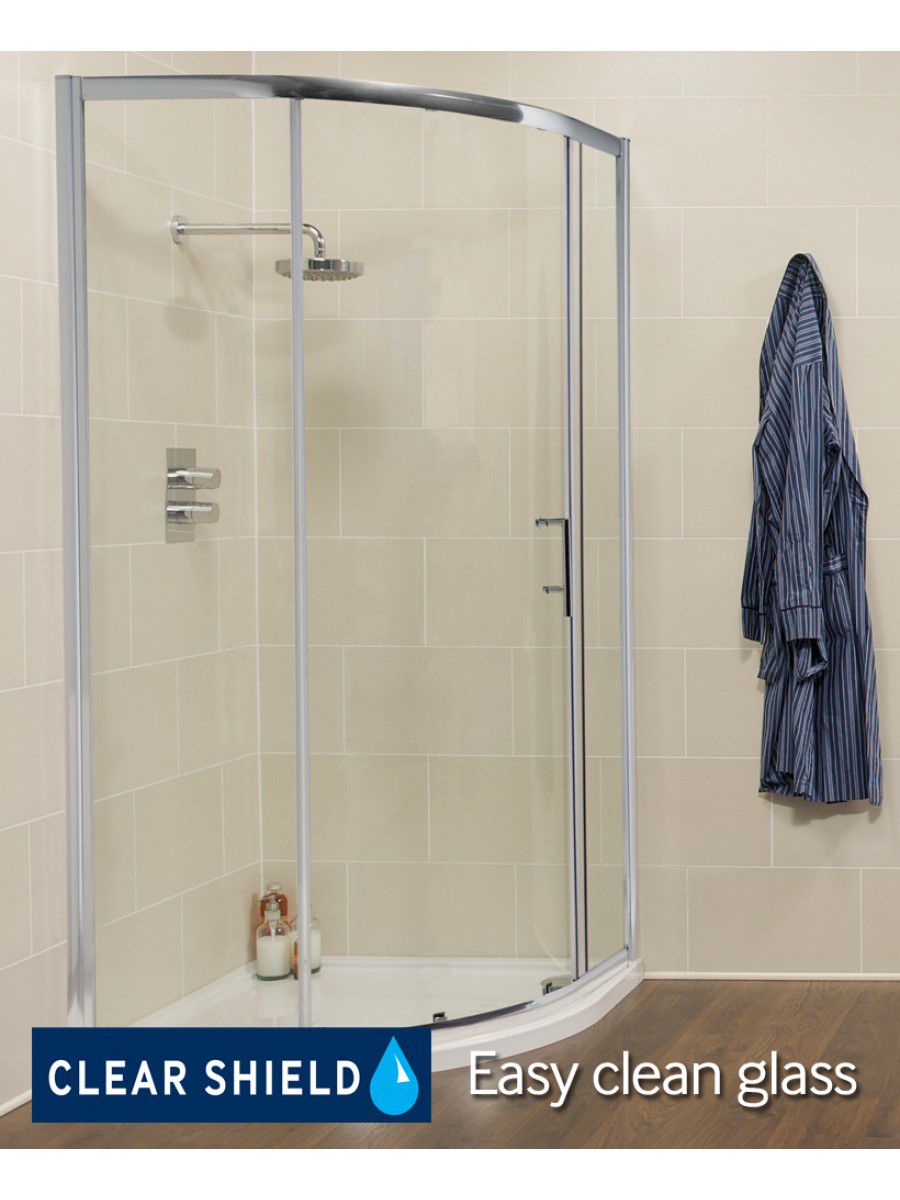 Kyra Range 900 mm x 900 mm Quadrant Single Door Shower Enclosure -Adjustment 855 - 880 mm