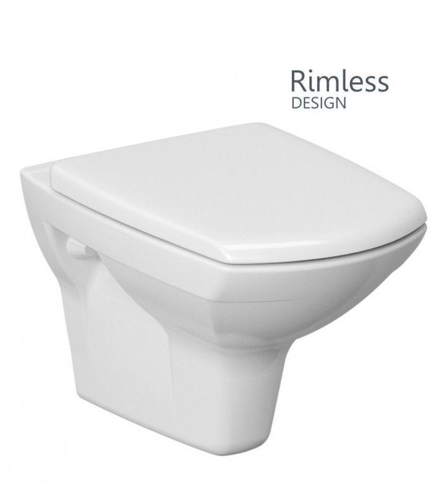 Nanuna Rimless Wall Hung Toilet with Horizontal Outlet and Soft Close Seat - **FURTHER REDUCTIONS 70% OFF