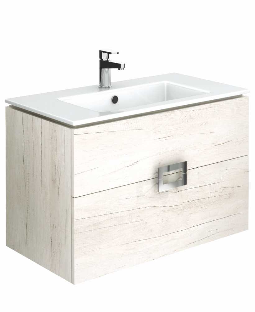 Ava Light Wood 80 cm Wall Hung Vanity Unit and Basin ** Further Reductions**
