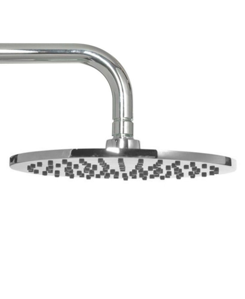 Lenan Round 200 Shower Head & 300 Wall Shower Arm - All Chrome